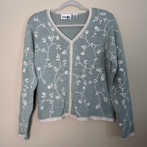 Vintage - Paul Harris Design Embroidered Knit Cardigan